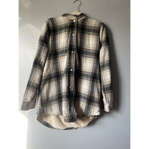 Hill Thread Vision Brand Plaid Shacket Button Snap With Pockets M